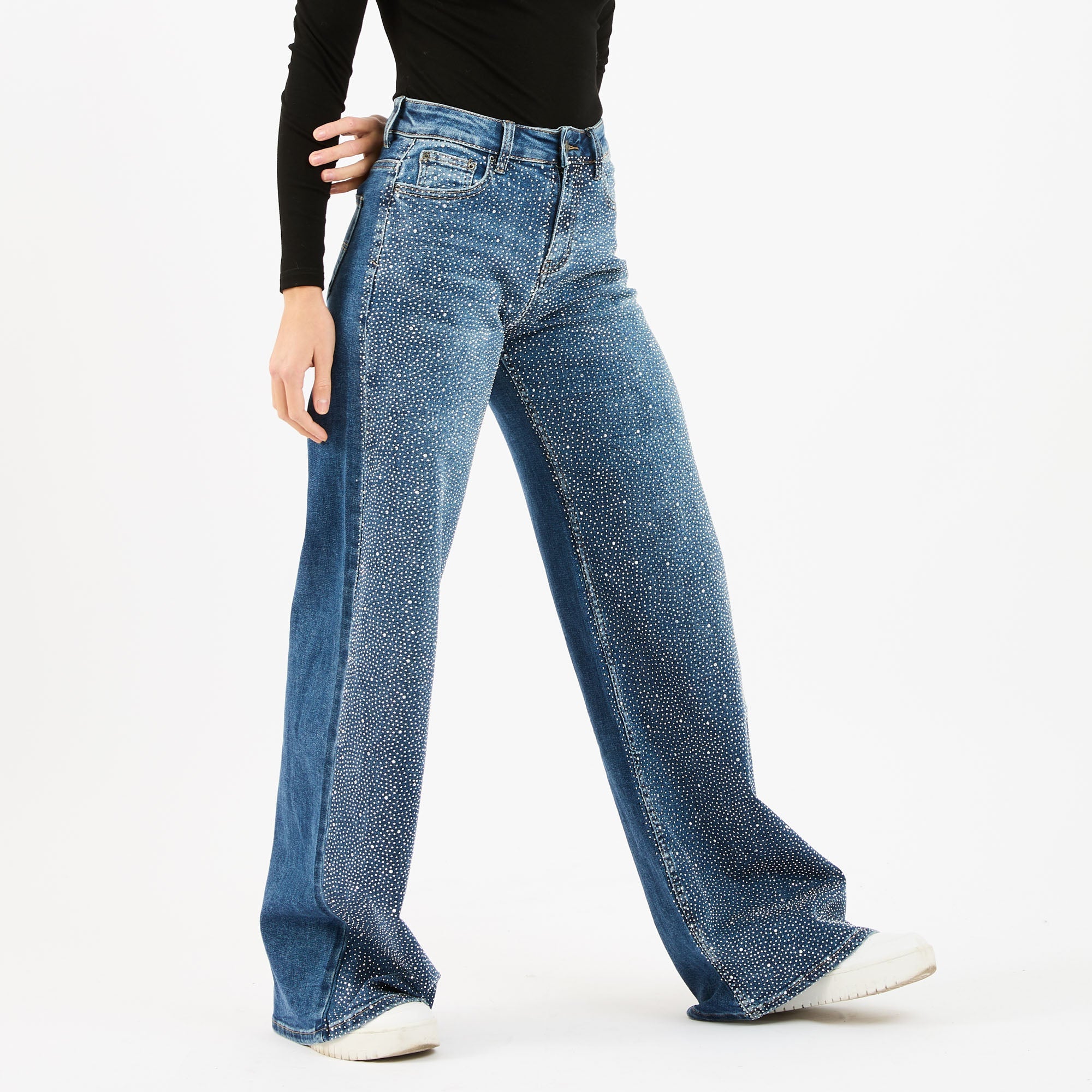 [2026.NOHO] Jeans Palazzo Con Brillantini