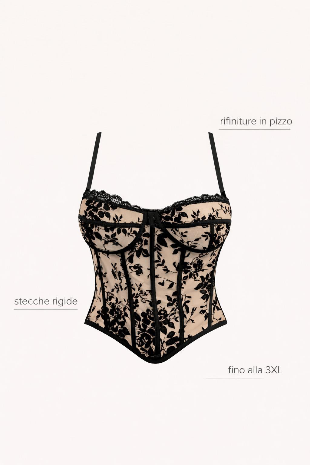 [2026.COUTURE] Saint-Tropez,  Bustier Floreale - Linea Curvy