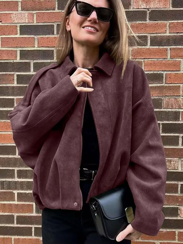 Giacca Aviator Donna, Nuovi Cappotti E Giacche, Giacca Casual Con Cerniera Da Donna Per L'Inverno, Giacca Da Pilota Oversize Taglio Corto, Giacca Corta Streetwear Donna 2025, Capispalla