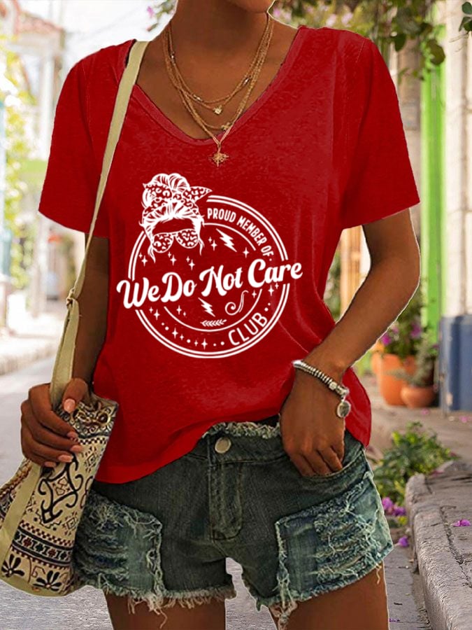 T-Shirt da donna con scollo a V, stampa divertente "Proud Member Of Club Menopause Perimenopause" in stile retrò
