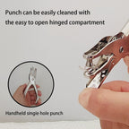 2 Pcs Hole Puncher Single, Handheld Hole Paper Punch, 1/4 and 1/8 Inch Circular Holes for Crafts DIY Craft Labels and Greeting Cards Home Office Learning