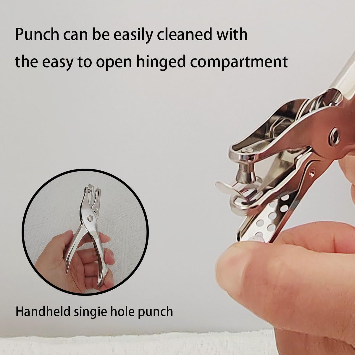 2 Pcs Hole Puncher Single, Handheld Hole Paper Punch, 1/4 and 1/8 Inch Circular Holes for Crafts DIY Craft Labels and Greeting Cards Home Office Learning