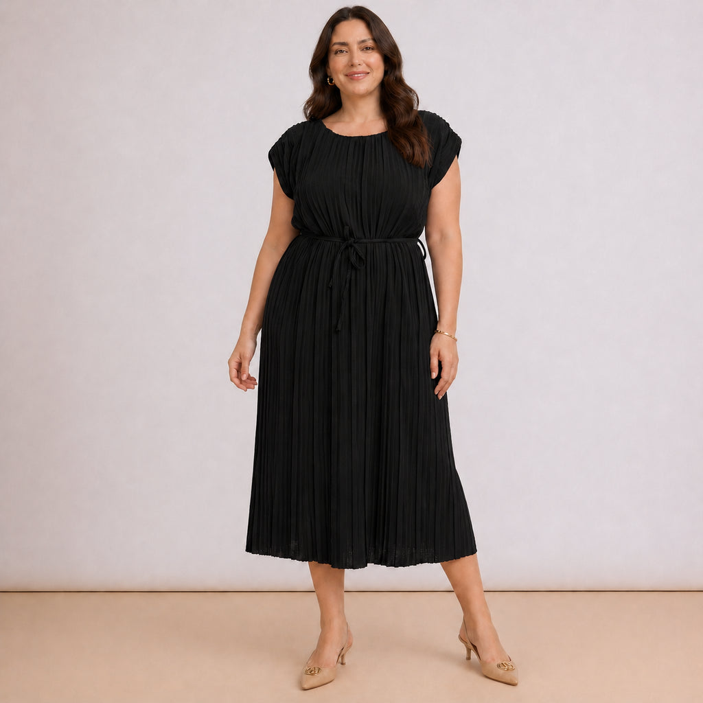 [2026.COUTURE] Vestito Plissè Con Spallina