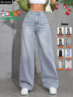 Jean en jean avec poches et taille élastique pour femme, pantalon décontracté et confortable pour toutes les saisons, parfait pour toute occasion décontractée, vêtement en jean