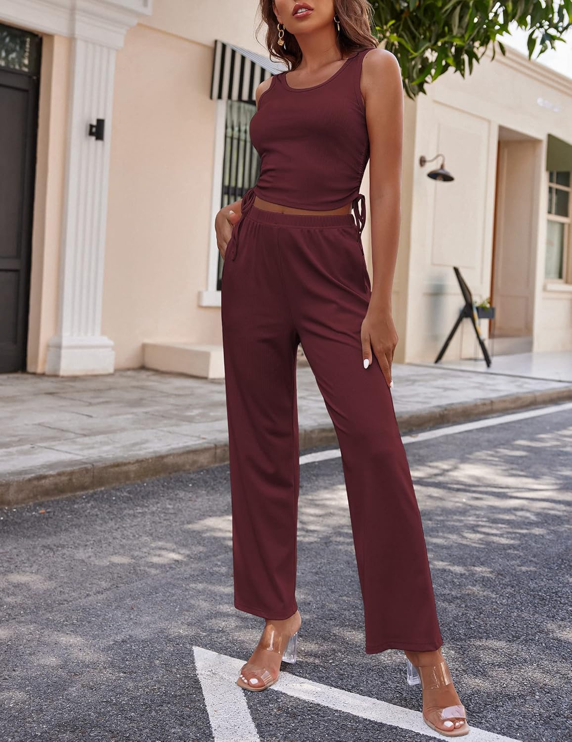 Ensemble de pyjama 3 pièces pour femme - Cardigan à manches longues, débardeur et pantalon de survêtement