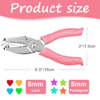 2 Pack Heart and Star Hole Punchers,1/4 Inch Metal Handheld Paper Punch for Crafts,Tickets,Scrapbooking,Soft-Grip Handle Design