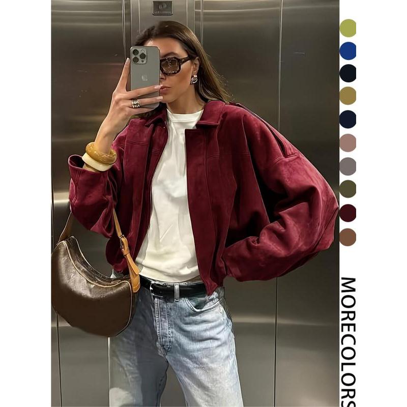 Giacca Aviator Donna, Nuovi Cappotti E Giacche, Giacca Casual Con Cerniera Da Donna Per L'Inverno, Giacca Da Pilota Oversize Taglio Corto, Giacca Corta Streetwear Donna 2025, Capispalla