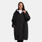 Peignoir de Séchage Imperméable Coupe-Vent, Robe de Changement Doublée Polaire Sherpa Douce, Manteau Veste à Capuche Surdimensionné à Manches Longues pour Enfants, Adultes, Hommes, Femmes, Surf, Plage, Natation, Restez au Sec