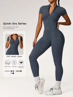 Combinaison de sport pour femme, col montant, fermeture éclair robuste