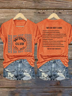 Women's  Retro Funny Proud Member Of  Club We Do Not Care Menopause Perimenopause Print T-Shirt