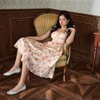 Robe longue d'été de style corset milkmaid sans manches à bretelles pour femme