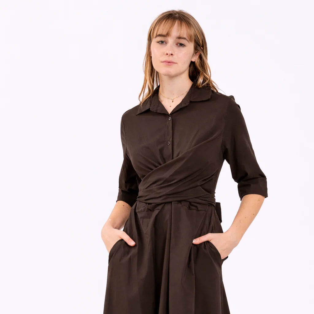 2026 Bea, Long Dress With Waist Tie