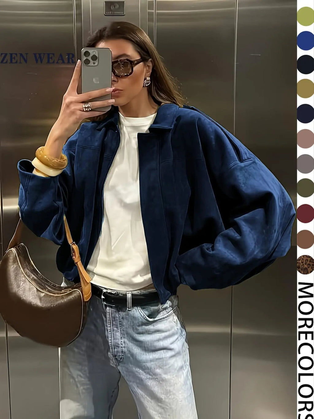 Giacca Aviator Donna, Nuovi Cappotti E Giacche, Giacca Casual Con Cerniera Da Donna Per L'Inverno, Giacca Da Pilota Oversize Taglio Corto, Giacca Corta Streetwear Donna 2025, Capispalla
