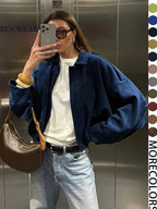 Giacca Aviator Donna, Nuovi Cappotti E Giacche, Giacca Casual Con Cerniera Da Donna Per L'Inverno, Giacca Da Pilota Oversize Taglio Corto, Giacca Corta Streetwear Donna 2025, Capispalla