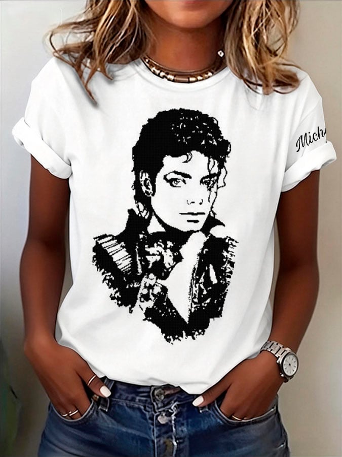 T-shirt da donna con stampa Superstar in stile rétro