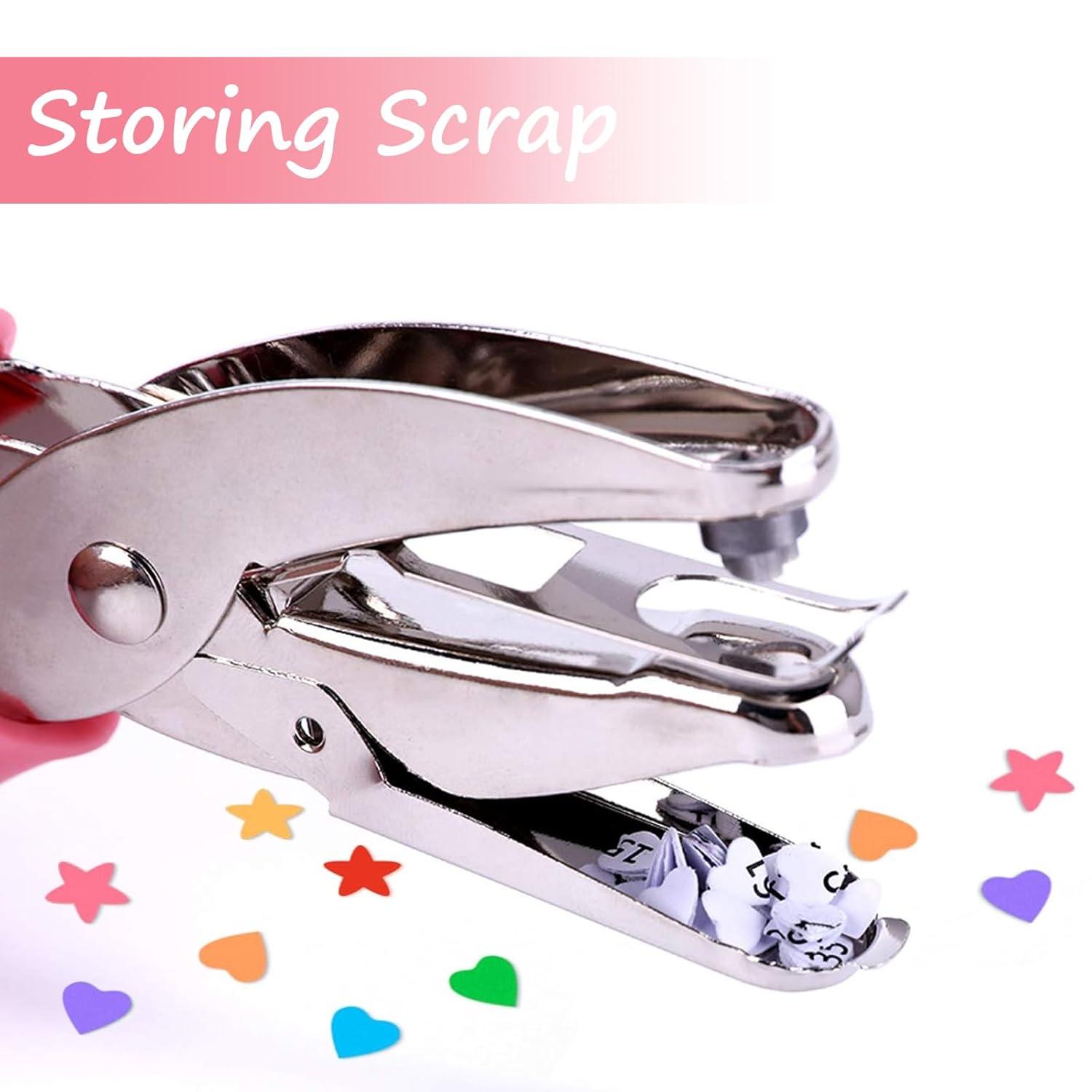 2 Pack Heart and Star Hole Punchers,1/4 Inch Metal Handheld Paper Punch for Crafts,Tickets,Scrapbooking,Soft-Grip Handle Design