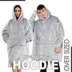 Couverture Sweat à Capuche Géante Homme Femme, Polaire Sherpa Ultra Douce Chaude Confortable Portable, Plaid Couverture à Manches pour Adultes Ados avec Grande Poche