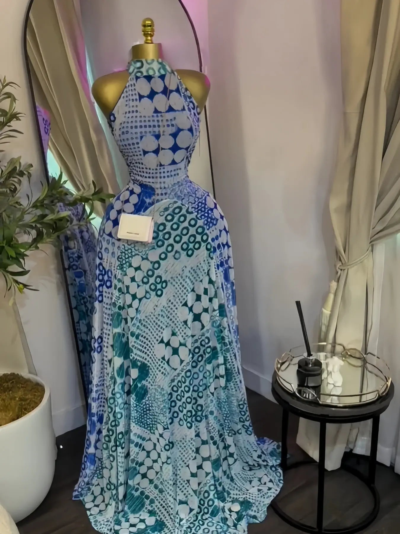 Women's O-Neck Sleeveless A-line Maxi Dress
