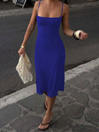 Women's Basic Solid Color Bodycon Slip Dress