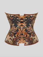 Top modellante floreale da donna, corsetto alla moda con chiusura a lacci, modellante controllo pancia da donna, modellante regolabile