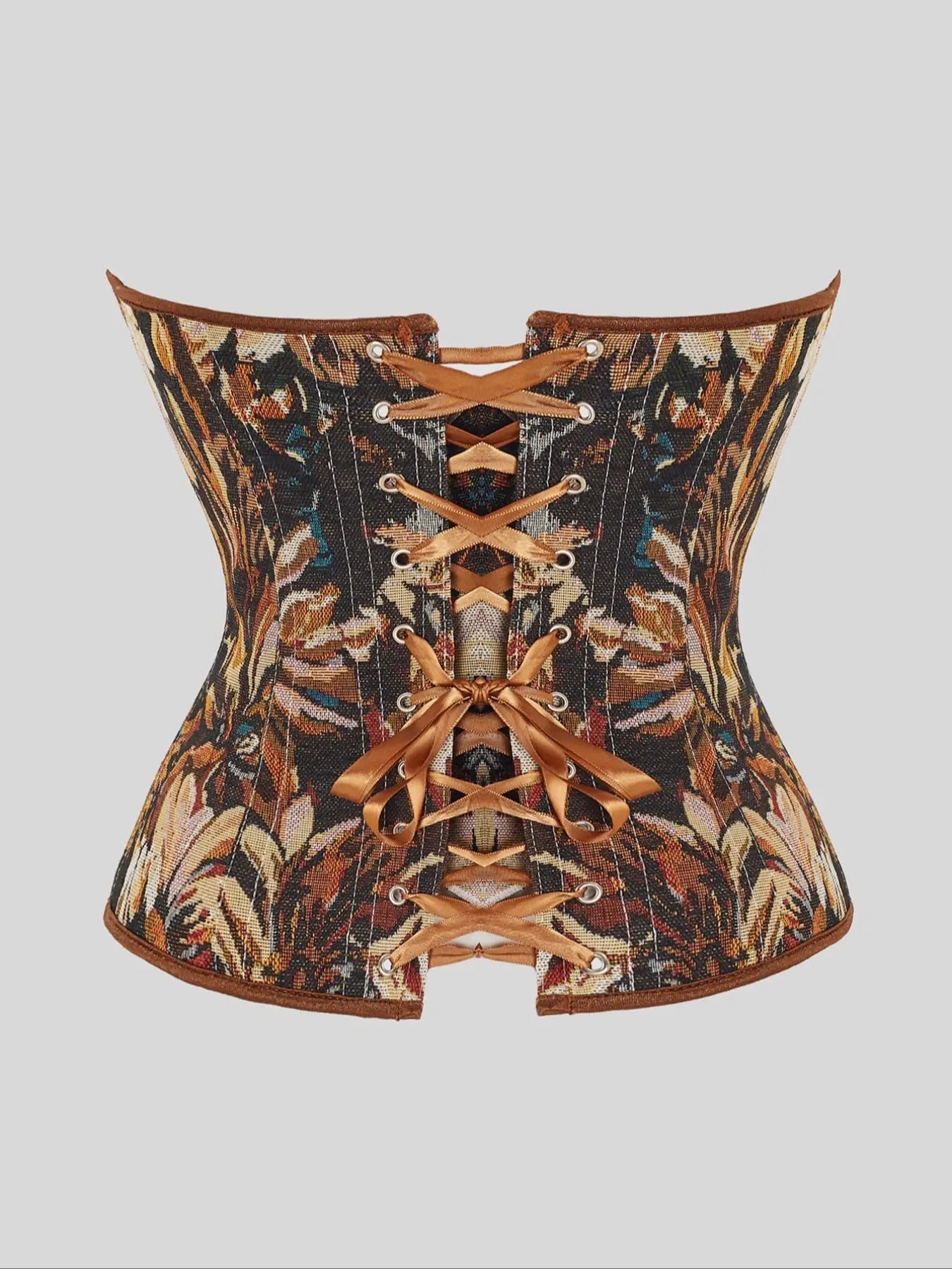 Top modellante floreale da donna, corsetto alla moda con chiusura a lacci, modellante controllo pancia da donna, modellante regolabile
