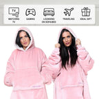 Couverture Sweat à Capuche Géante Homme Femme, Polaire Sherpa Ultra Douce Chaude Confortable Portable, Plaid Couverture à Manches pour Adultes Ados avec Grande Poche