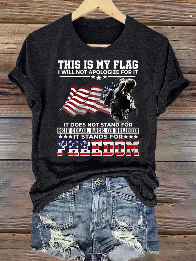 T-shirt da donna con stampa THIS IS MY FLAG