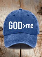 Dio > io Cappello con visiera piatta ricamato
