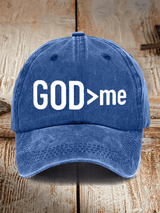 God > me Embroidery Flat Bill Cap