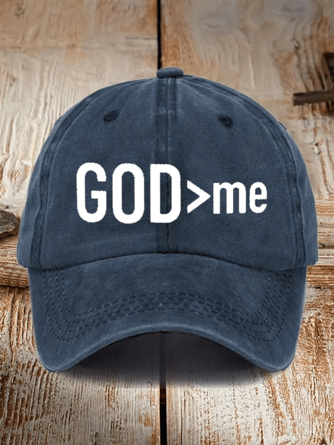 Dio > io Cappello con visiera piatta ricamato