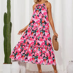 Robe florale, style bohème décontracté, tenue d'été quotidienne