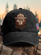Retro Protect And Resist Print Baseball Cap