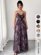Vestito da donna con stampa floreale, abito casual boho a trapezio per la spiaggia e le vacanze, abito estivo da donna