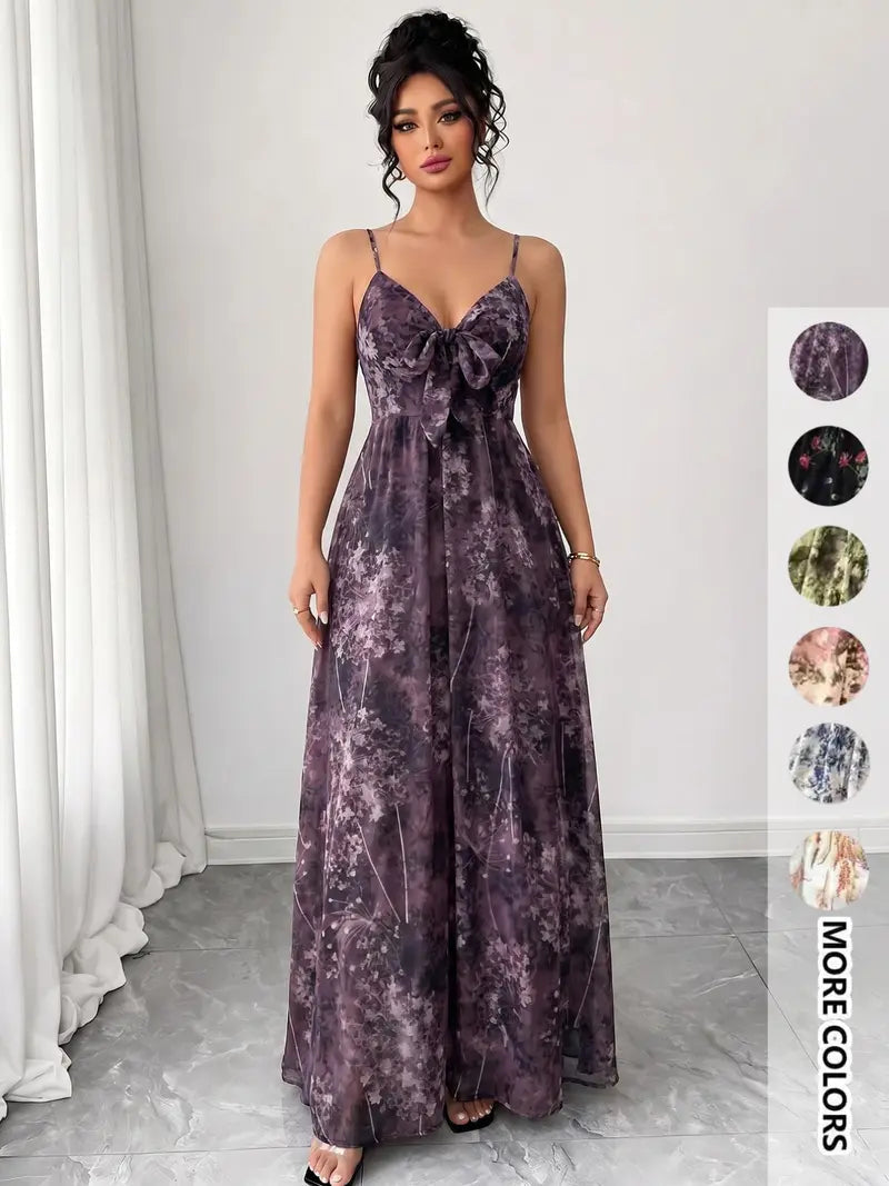 Vestito da donna con stampa floreale, abito casual boho a trapezio per la spiaggia e le vacanze, abito estivo da donna
