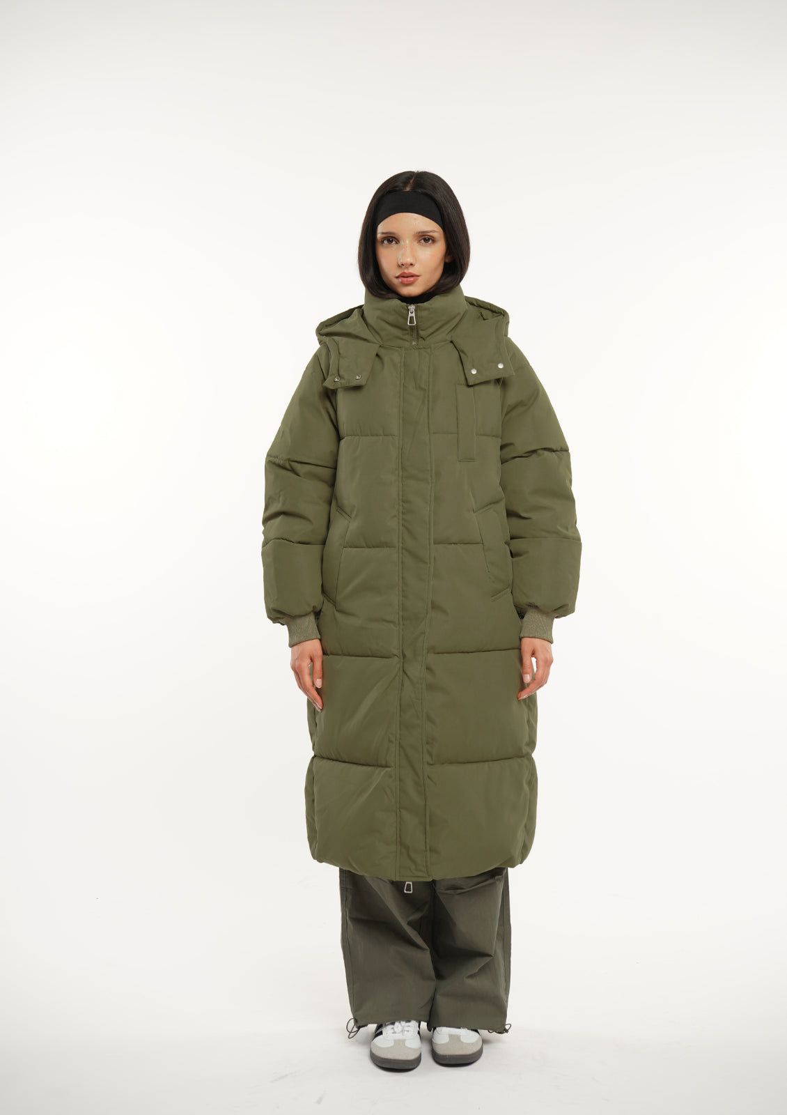 Veste longue à capuche