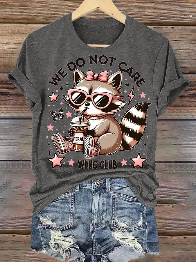 🔥Buy 3 Get 15% Off🔥Women's  Cute little raccoon for Women's WDNC Menopause & Perimenopause Printed T-shirt
