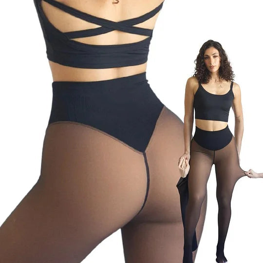 NOUVELLE BANDE DE COMPRESSION ET OPTION UNE SEULE COUTURE ! LE COLLANT DOUBLÉ DE POLAIRE MAGIQUE ORIGINAL - DU XXS AU 3XL - 4 NUANCES - PIEDS FERMÉS - Collant polaire disponible en grandes tailles et en fourrure claire à brune