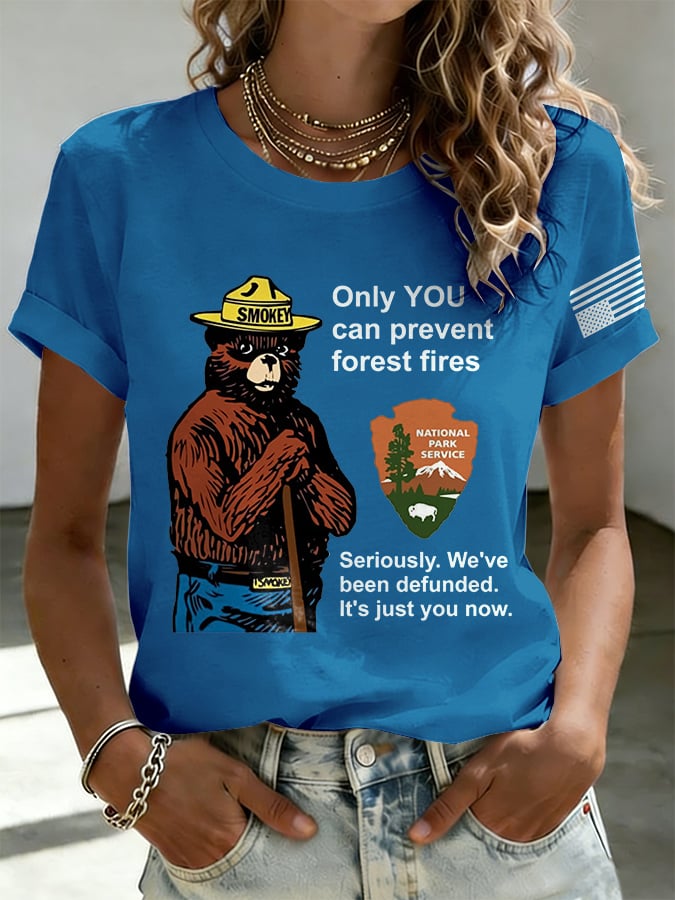 Retro Resist Salva Il Servizio Forestale Solo Tu Puoi Prevenire Gli Incendi Boschivi Seriamente. Ci Hanno Tagliato I Fondi. Ora Dipende Solo Da Te Stampa Maglietta
