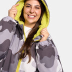 Peignoir de Séchage Imperméable Coupe-Vent, Robe de Changement Doublée Polaire Sherpa Douce, Manteau Veste à Capuche Surdimensionné à Manches Longues pour Enfants, Adultes, Hommes, Femmes, Surf, Plage, Natation, Restez au Sec
