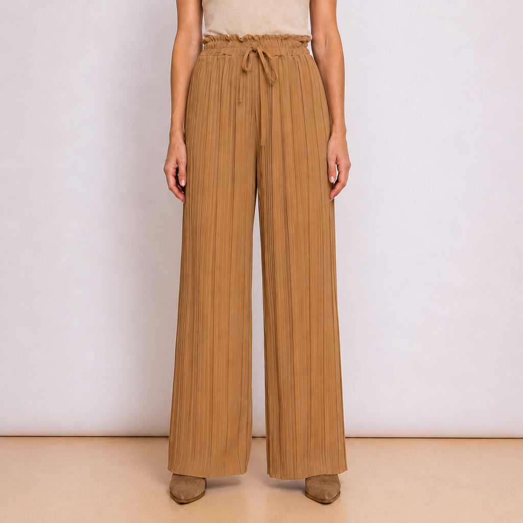[2026] Pantalone Plissettato Con Coulisse In Vita