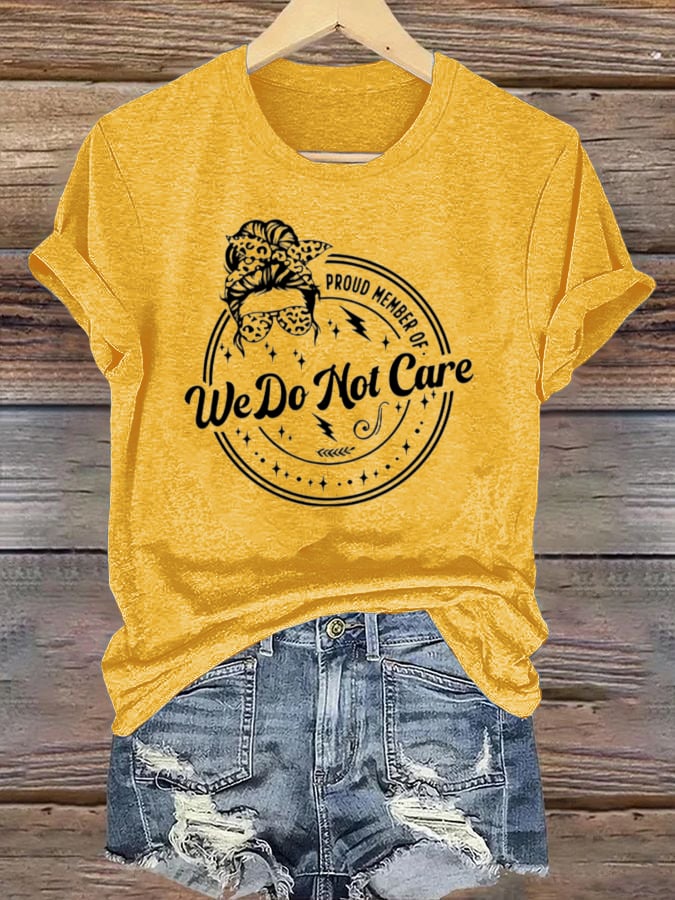 Retro Funny Proud Member Of WDNC Club We Do Not Care Menopause Perimenopause Print T-Shirt