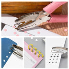 2 Pack Heart and Star Hole Punchers,1/4 Inch Metal Handheld Paper Punch for Crafts,Tickets,Scrapbooking,Soft-Grip Handle Design