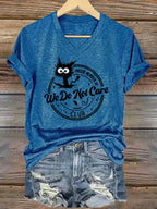 V-Neck Retro Funny Proud Member Of  Club We Do Not Care Menopause Perimenopause Print T-Shirt