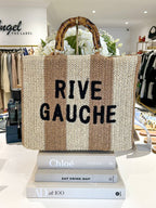 Borsa a Strisce con Manico in Bambù Rive Gauche (3 Colori)