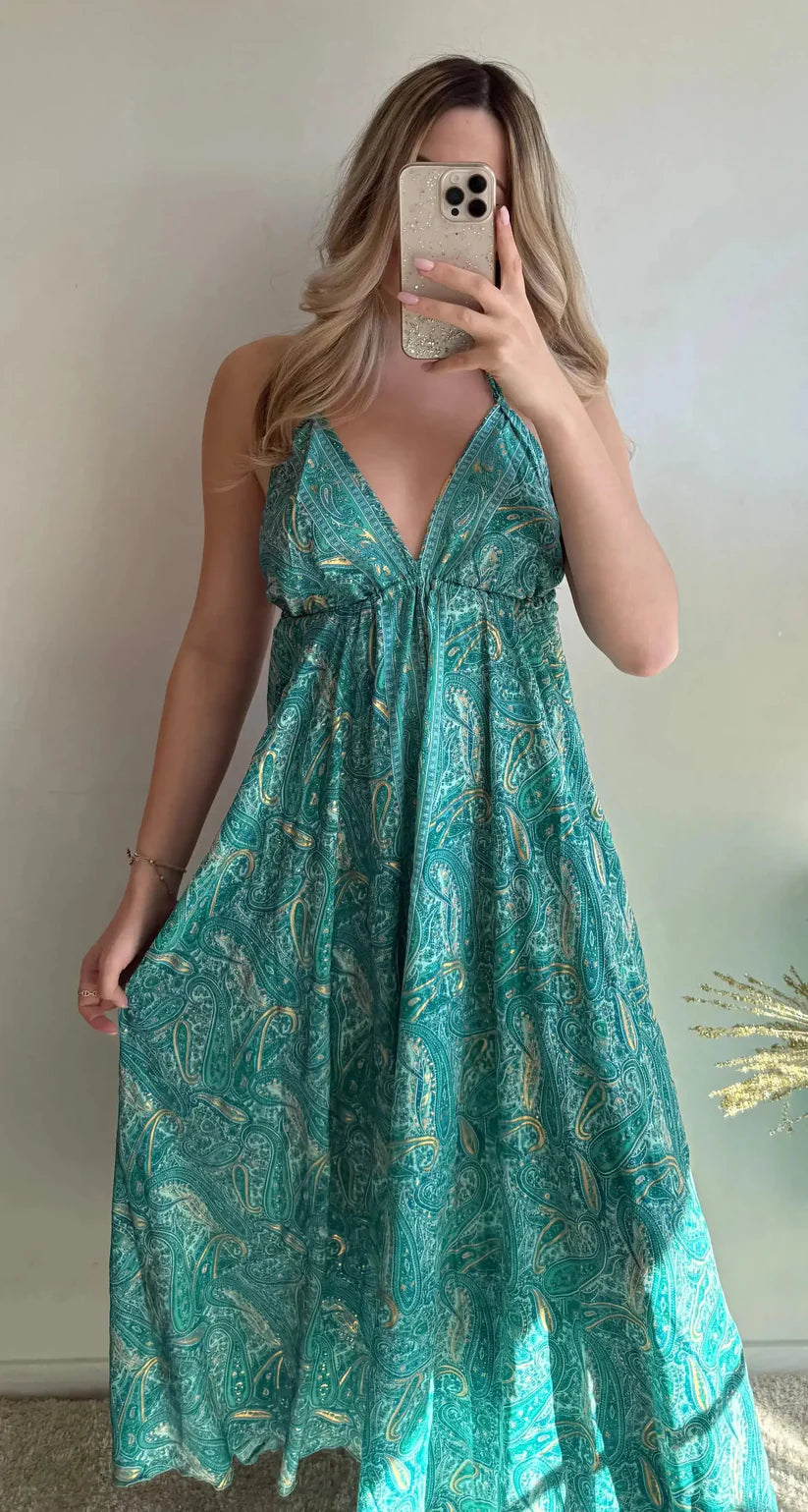 Robe longue bohème chic pour femme