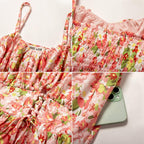 Robe longue bohème décontractée pour femme - Robe d'été à bretelles spaghetti smockée à volants avec poches, grande taille, vêtements bohèmes pour femme
