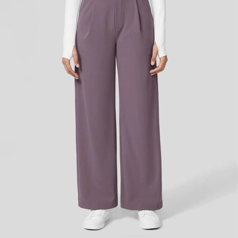 Pantaloni da Lavoro a Vita Alta con Tasche e Gamba Dritta, Abiti Business Casual da Donna, Abbigliamento Sportivo e da Esterno da Donna