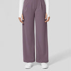 Pantaloni da Lavoro a Vita Alta con Tasche e Gamba Dritta, Abiti Business Casual da Donna, Abbigliamento Sportivo e da Esterno da Donna
