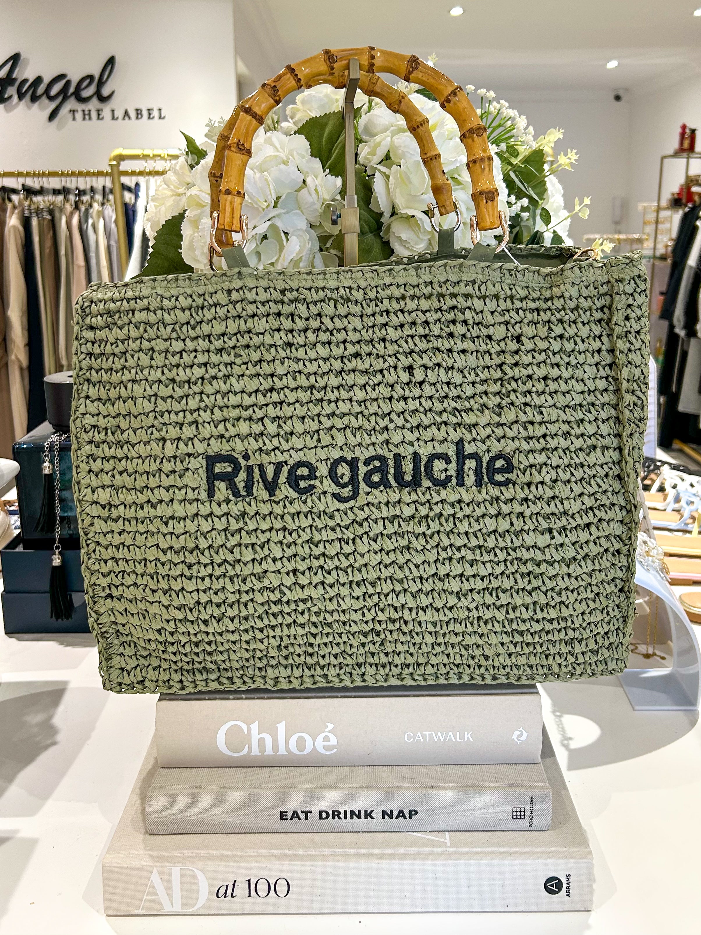 Sac à anse en bambou uni Rive Gauche (4 couleurs)