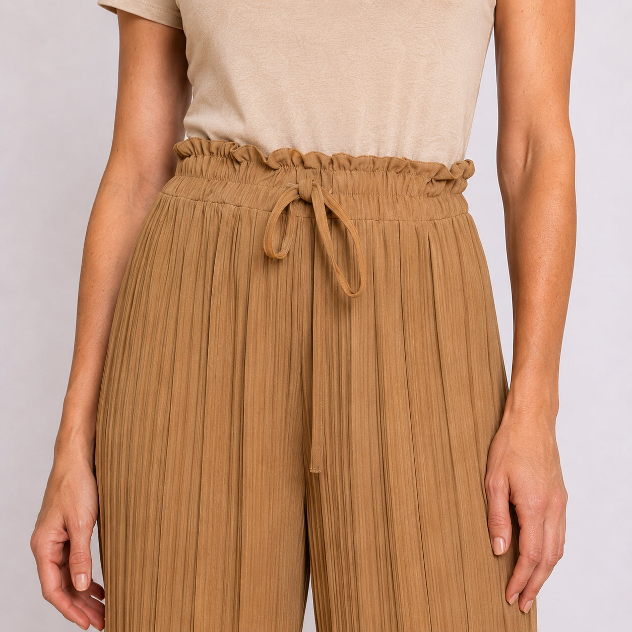 [2026] Pantalone Plissettato Con Coulisse In Vita